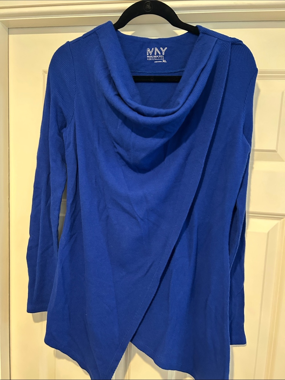 Women's Royal Blue Draped Cowl Neck Tunic